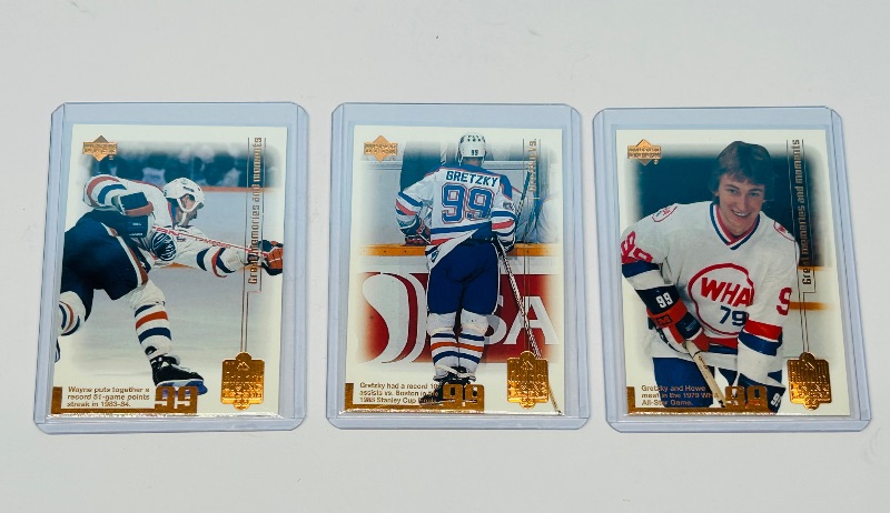 Photo 1 of 195710… 3 Wayne Gretzky cards in hard plastic sleeves
