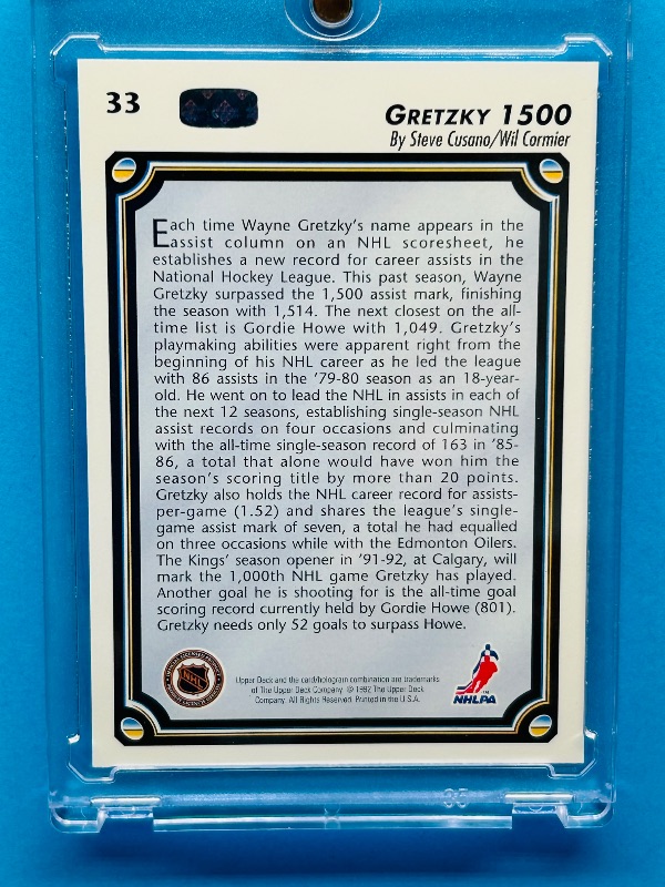 Photo 1 of 195718… Wayne Gretzky 1500 card in hard plastic case