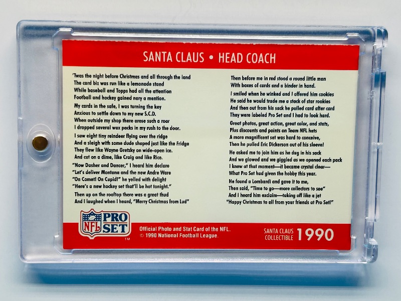 Photo 1 of 195720…NFL Pro Set Santa Claus head coach card in hard plastic case