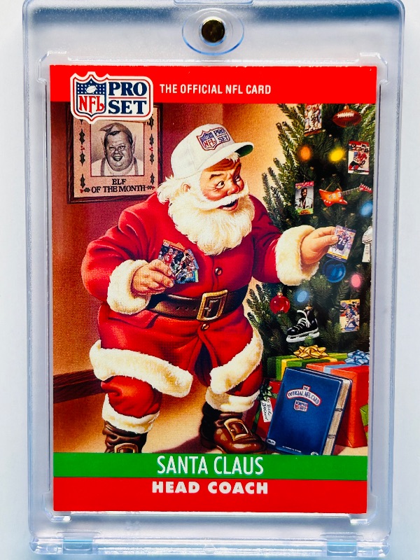 Photo 1 of 195720…NFL Pro Set Santa Claus head coach card in hard plastic case