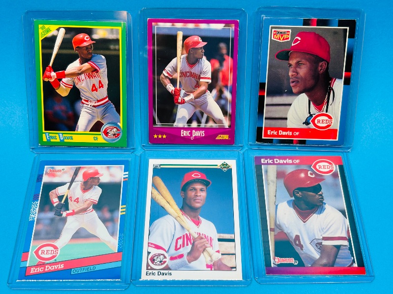Photo 1 of 195722…6 Eric Davis cards in hard plastic sleeves