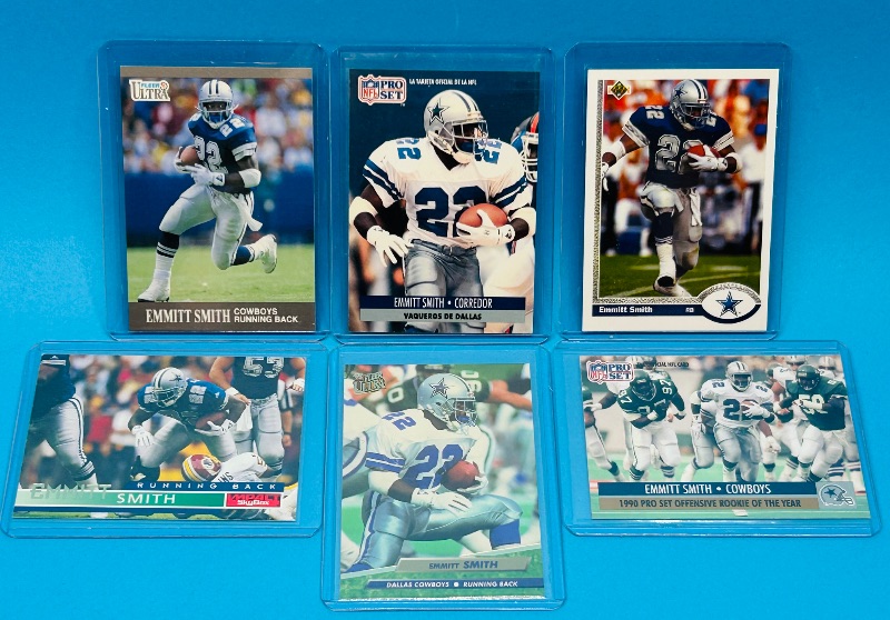 Photo 1 of 195725…6 Emmitt Smith cards in hard plastic sleeves