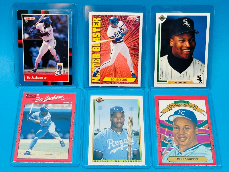 Photo 1 of 195727…6 Bo Jackson cards in hard plastic sleeves