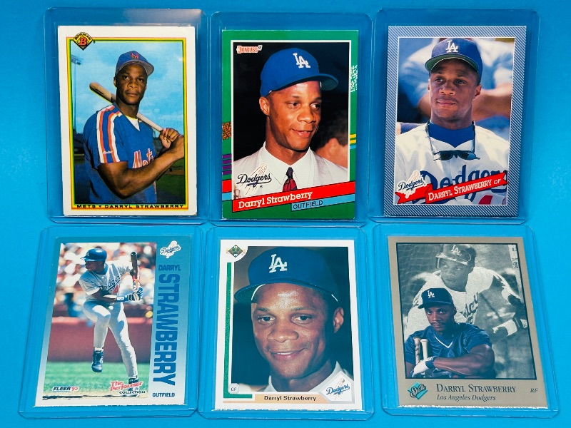 Photo 1 of 195733…6 Darryl Strawberry cards in hard plastic sleeves