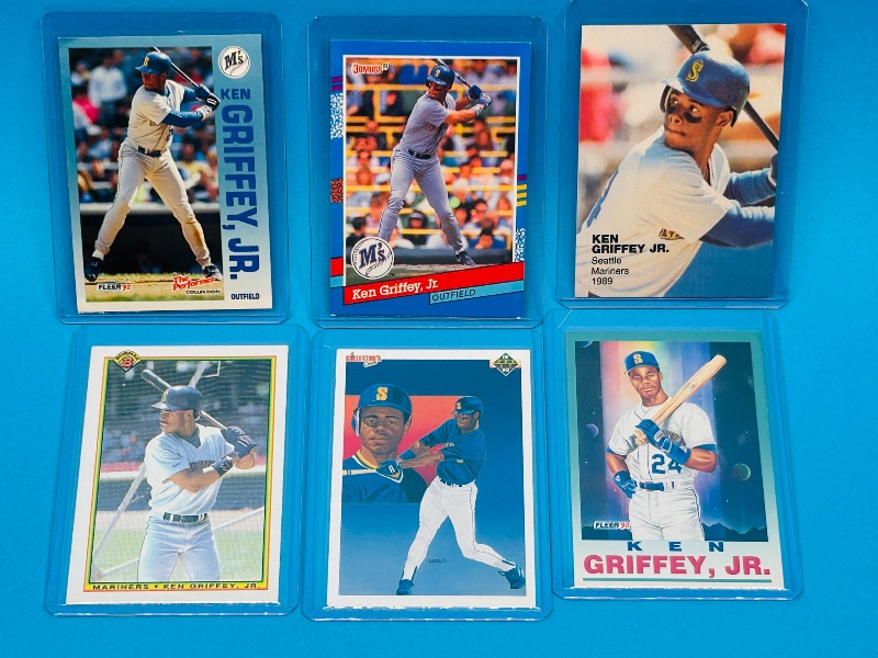 Photo 1 of 195734…6 Ken Griffey Jr. cards in hard plastic sleeves