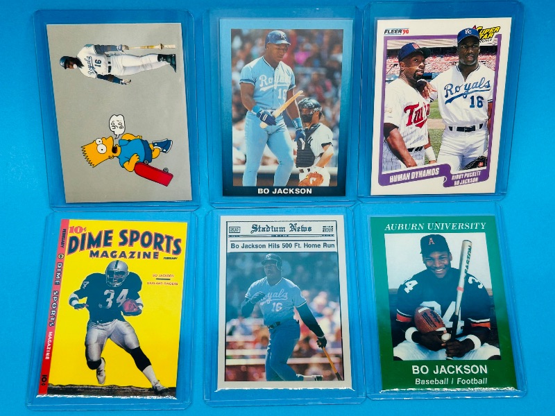 Photo 1 of 195738…6 Bo Jackson cards in hard plastic sleeves