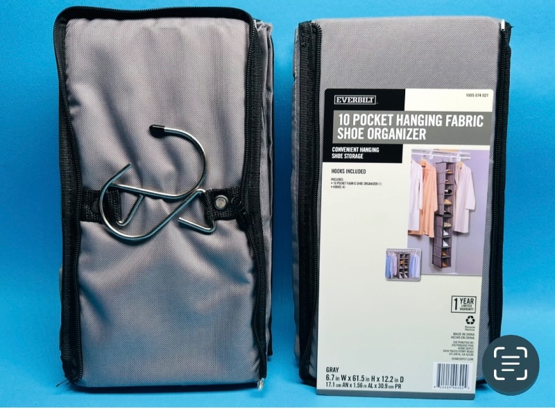 Photo 1 of 195765… everbuilt 10 pocket hanging fabric  shoe organizer 