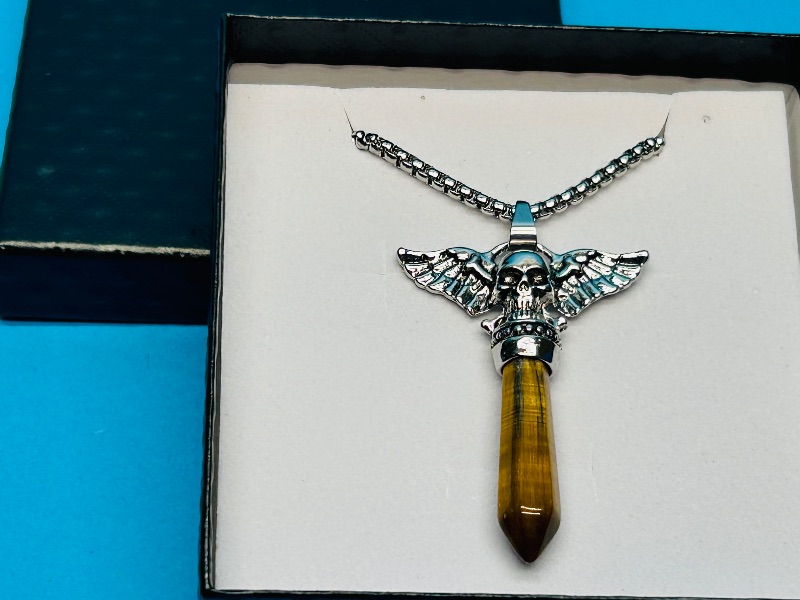 Photo 1 of 195811…polished rock pendant on 20” chain in gift box