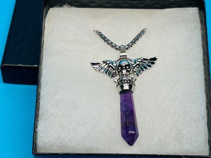 Photo 1 of 195812… polished rock pendant on 20” chain in gift box