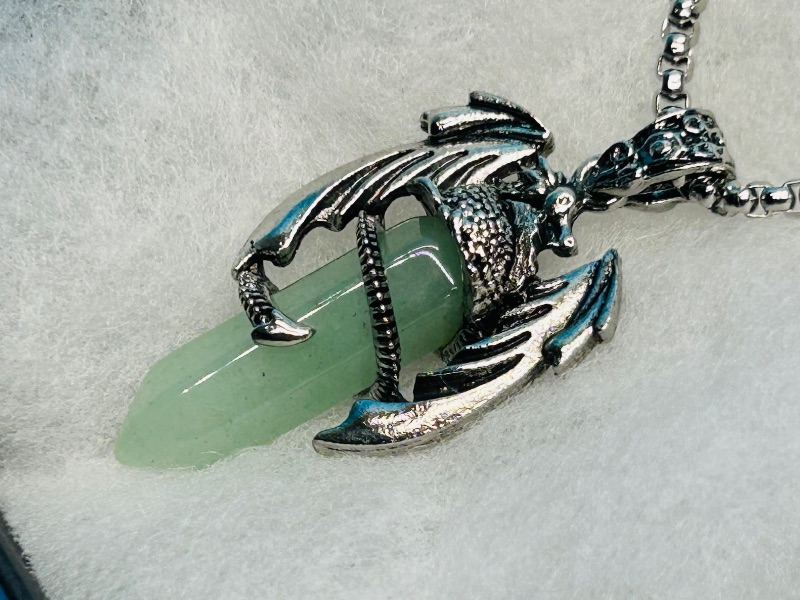 Photo 1 of 195813… polished rock dragon pendant on 20” chain in gift box