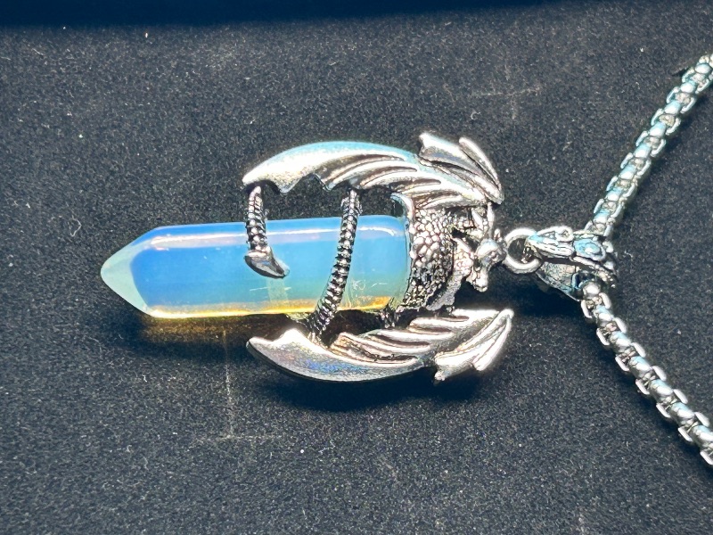 Photo 1 of 195818… polished rock dragon pendant on 18” chain in gift box