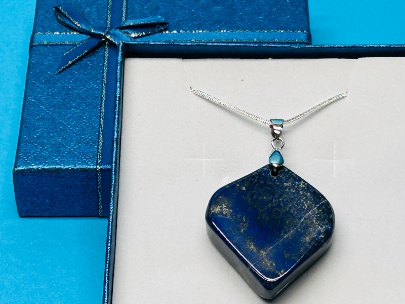Photo 1 of 195820… polished rock pendant on 18” chain in gift box
