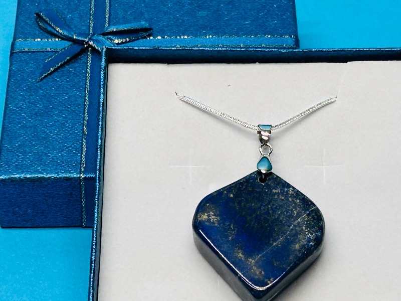 Photo 1 of 195820… polished rock pendant on 18” chain in gift box