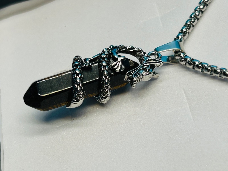 Photo 1 of 195824… polished rock dragon pendant on 20” chain in gift box