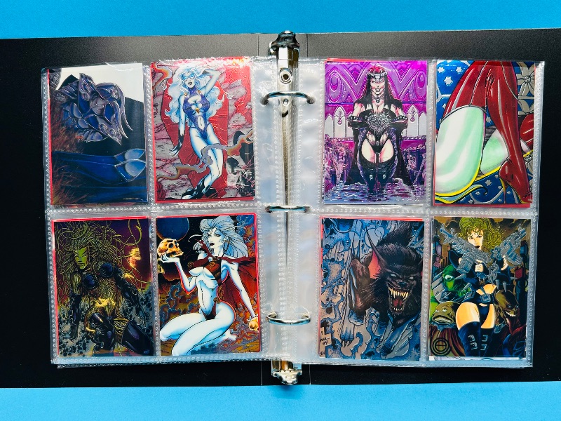 Photo 1 of 195828…final sale no return/refuns- 112 mixed lady death chrome cards in binder