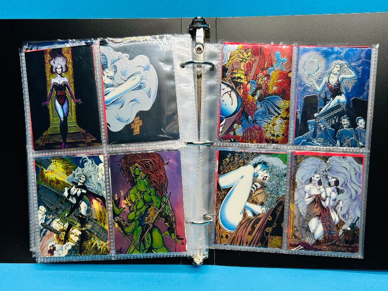 Photo 1 of 195828…final sale no return/refuns- 112 mixed lady death chrome cards in binder