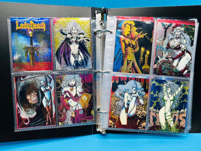 Photo 1 of 195828…final sale no return/refuns- 112 mixed lady death chrome cards in binder