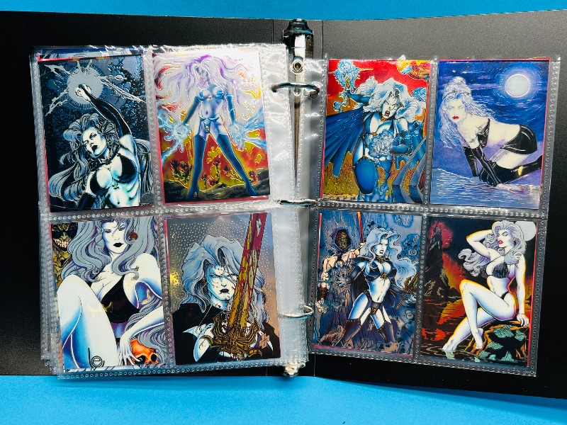 Photo 1 of 195828…final sale no return/refuns- 112 mixed lady death chrome cards in binder