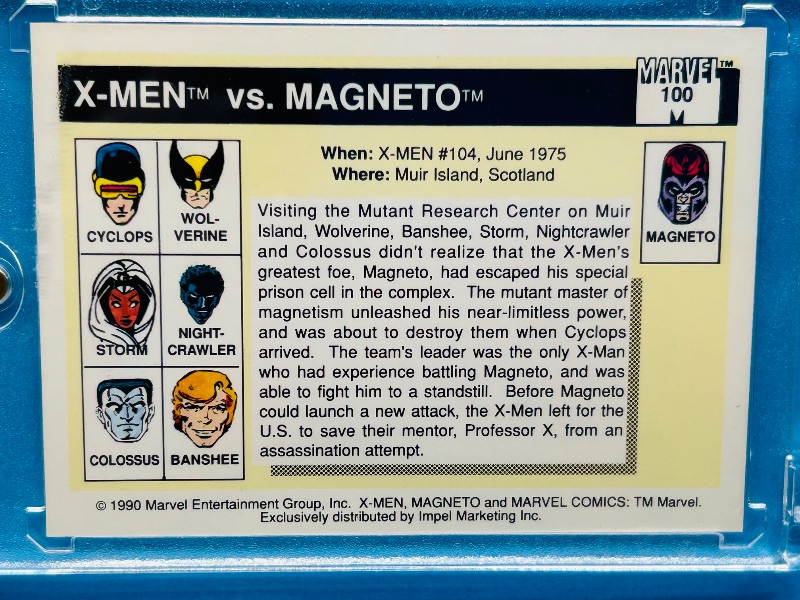 Photo 1 of 195845… Marvel X-men vs. Magneto card 100 in hard plastic case