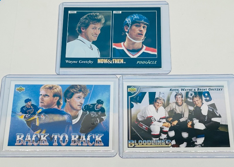 Photo 1 of 195851…3 Wayne Gretzky cards in hard plastic sleeves