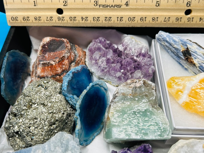 Photo 1 of 195861… rock collection- agates, pyrite (fools gold), fluorite, crystal, amethyst 