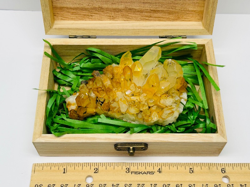 Photo 1 of 195877…crystal cluster in wooden display box