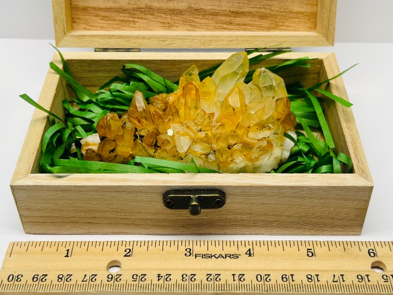 Photo 1 of 195877…crystal cluster in wooden display box