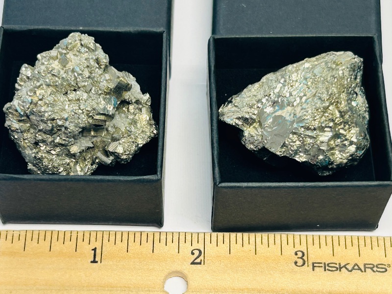 Photo 1 of 195887…3 pyrite (fools gold) nuggets in gift boxes
