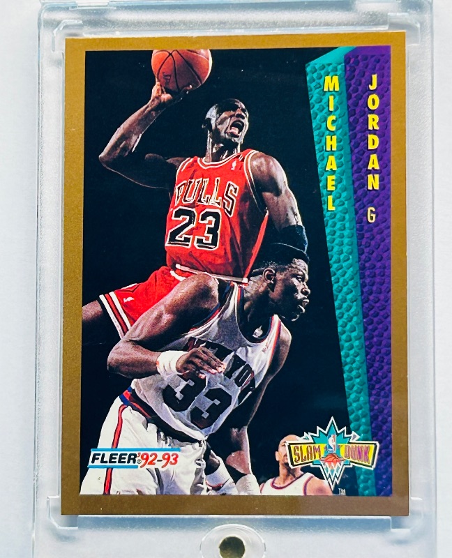 Photo 1 of 195895…Michael Jordan slam dunk card 273  in hard plastic case