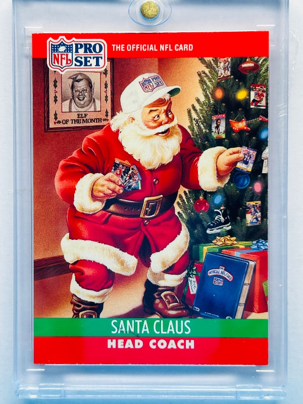 Photo 1 of 195904…Santa Claus head coach Pro Set card in hard plastic case