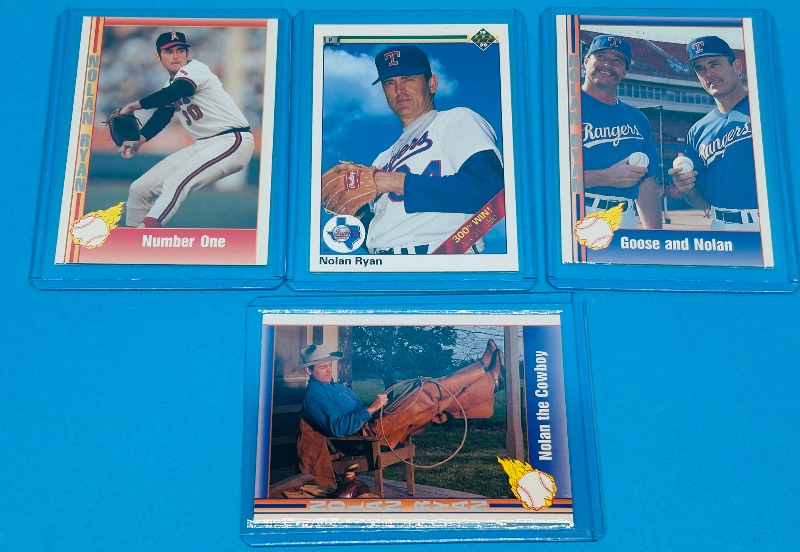 Photo 1 of 195910…4 Nolan Ryan cards in hard plastic sleeves 