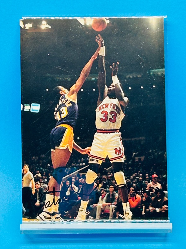 Photo 1 of 195926…autographed Patrick Ewing framed postcard 
