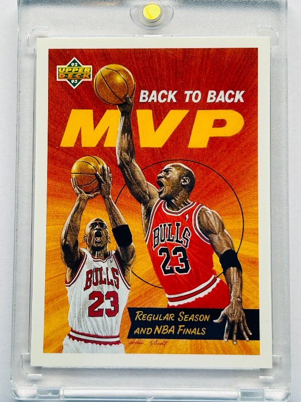 Photo 1 of 195930…Michael Jordan MVP card 67 in hard plastic case