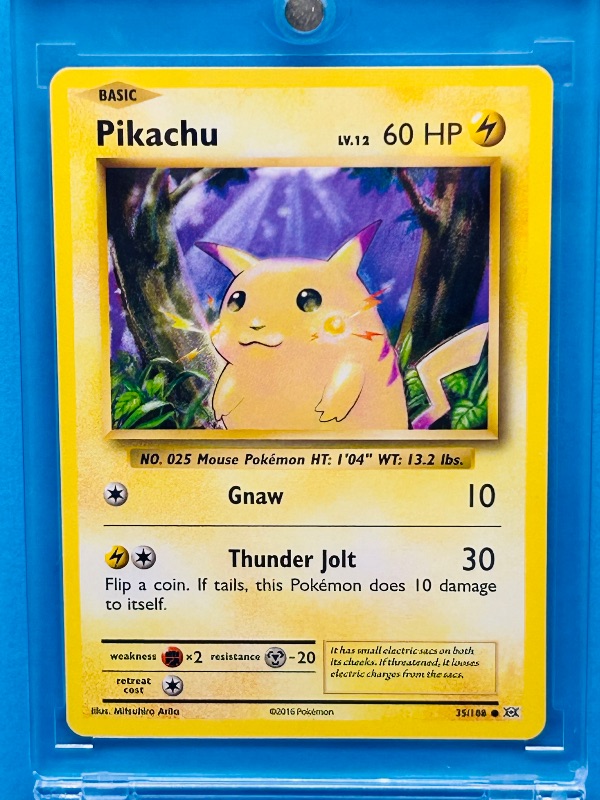 Photo 1 of 195933…Pikachu Pokemon card in hard plastic case