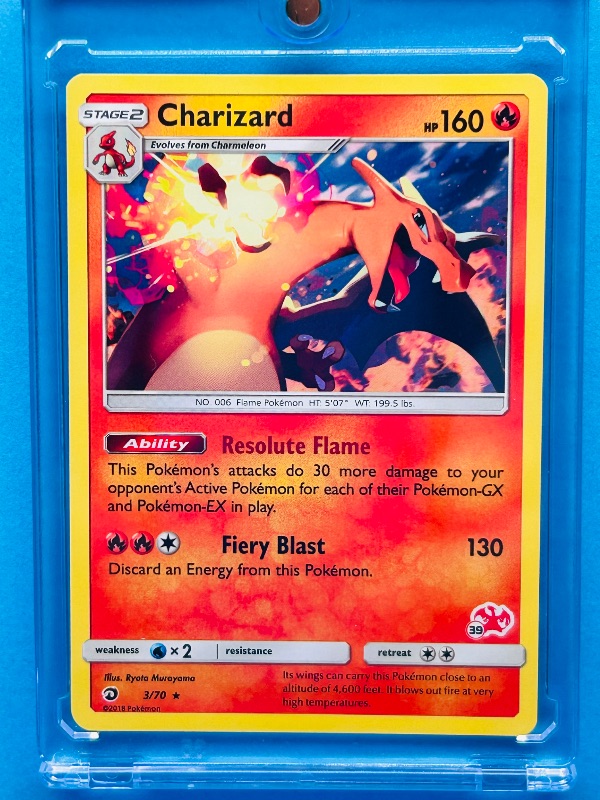 Photo 1 of 195934…Charizard  Pokemon card in hard plastic case