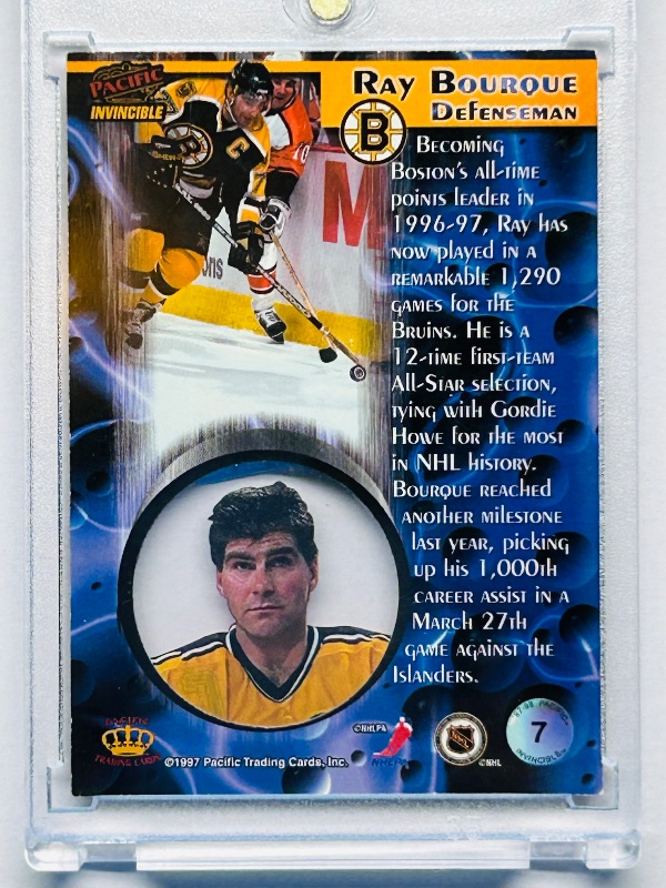 Photo 1 of 195952…Ray Bourque cards 7 in  hard plastic case