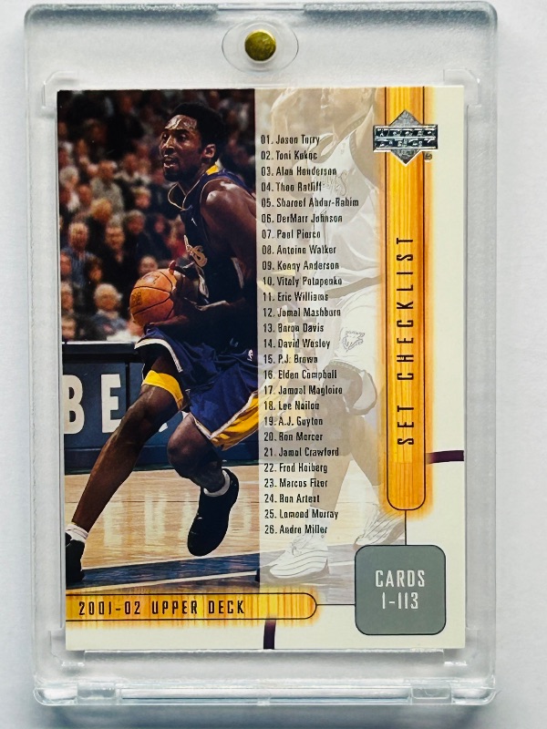 Photo 1 of 195954…Kobe Bryant checklist card in hard plastic case