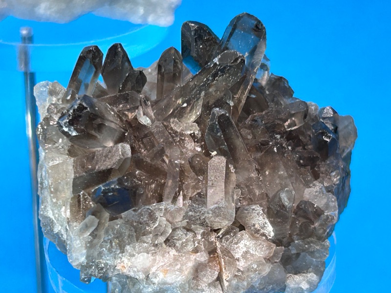 Photo 1 of 196062…agate base, crystal cluster, and smokey quartz on display stand