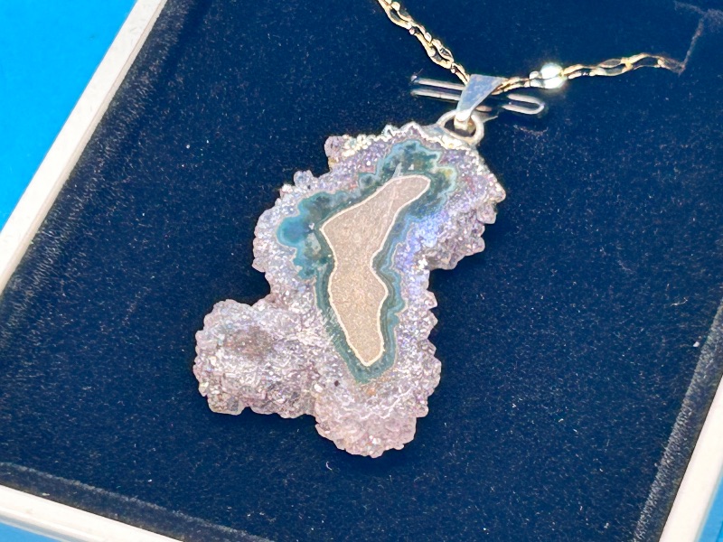 Photo 1 of 196071… amethyst stalactite pendant on adjustable 18-20” chain in lighted gift box