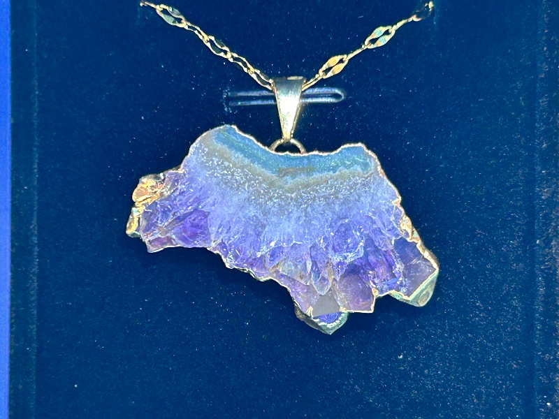 Photo 1 of 196072… amethyst stalactite pendant on adjustable 18-20” chain in lighted gift box