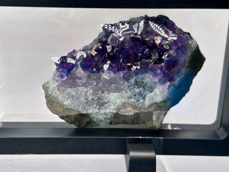 Photo 1 of 196080…amethyst and smokey quartz in 9” display 