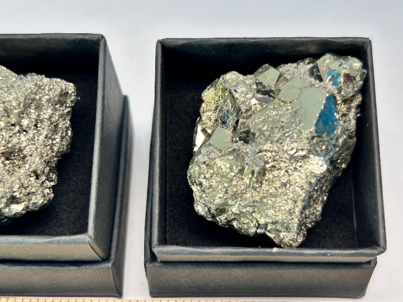 Photo 1 of 196098… 3 small pyrite ( fools gold) in gift boxes 