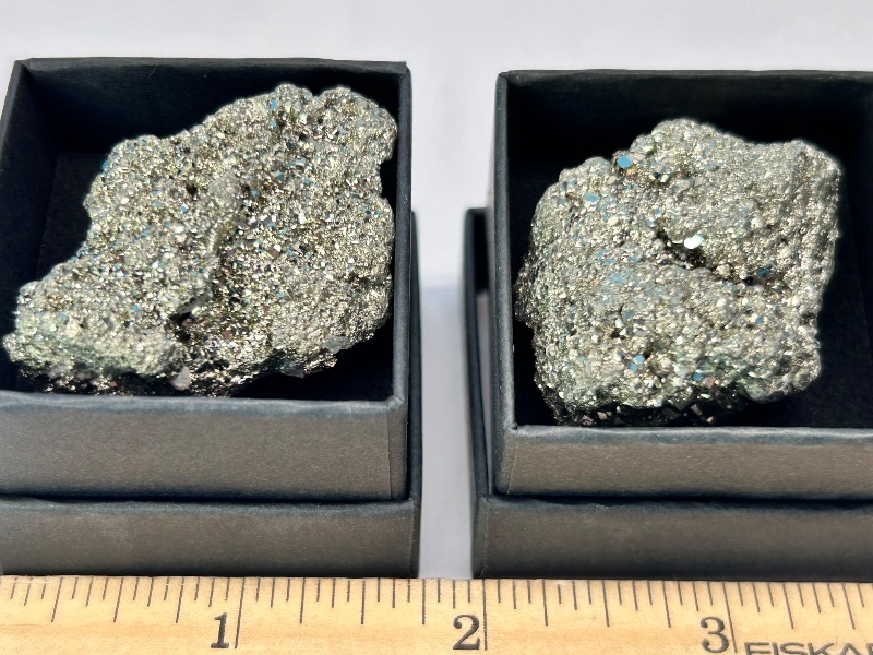 Photo 1 of 196098… 3 small pyrite ( fools gold) in gift boxes 