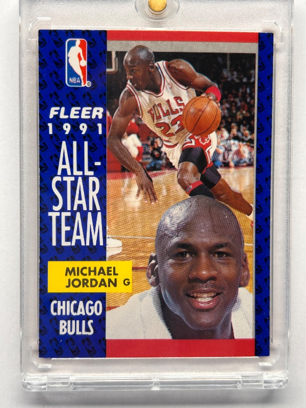 Photo 1 of 196122… Michael Jordan cards 211 in hard plastic case