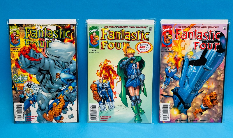 Photo 1 of 196156…3 fantastic four  comics in plastic sleeves 