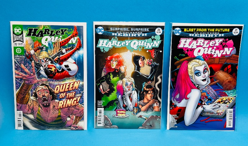 Photo 1 of 196164…3  Harley Quinn  comics in plastic sleeves 