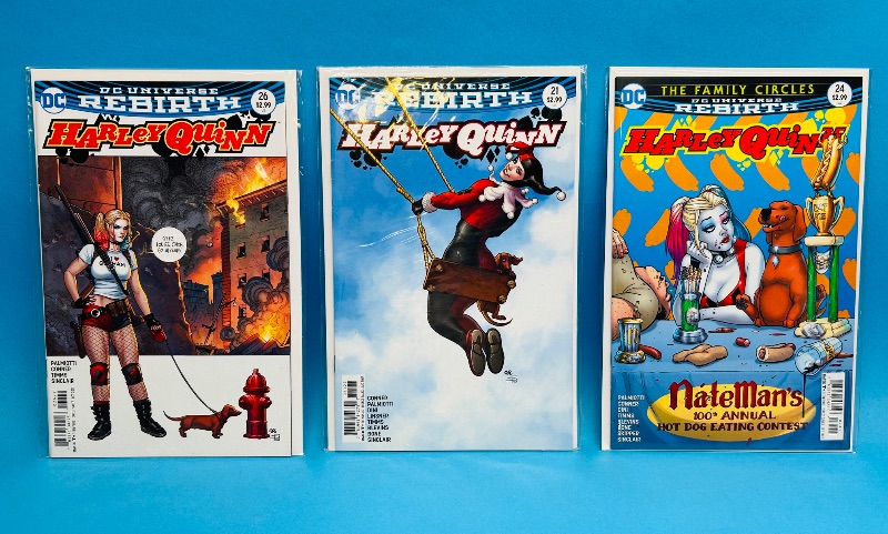 Photo 1 of 196165…3  Harley Quinn  comics in plastic sleeves 