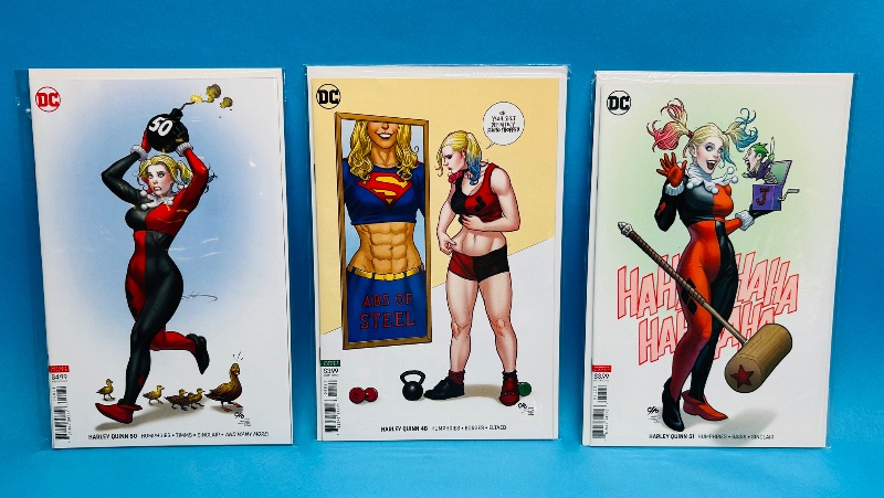Photo 1 of 196166…3  Harley Quinn  comics in plastic sleeves 