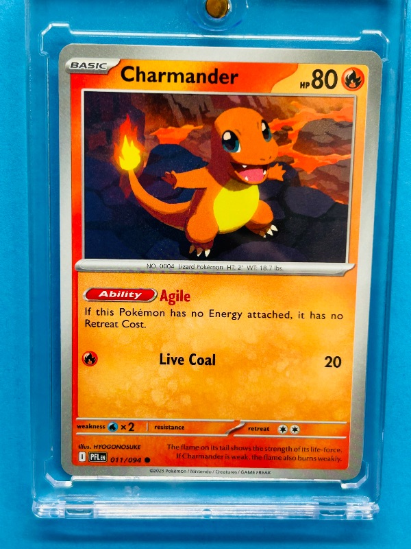 Photo 1 of 196182…Charmander  Pokémon card in hard plastic case