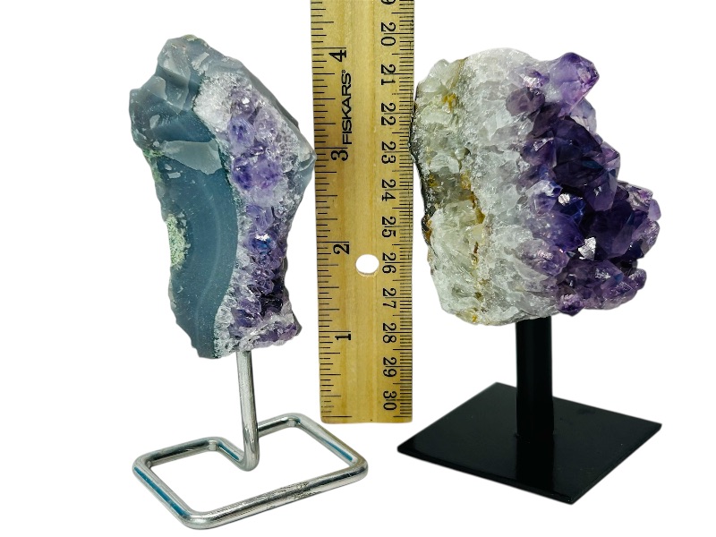 Photo 1 of 196188…2 small amethyst crystal rocks on display stands 